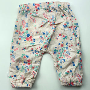 Girls Target, lightweight floral cotton pants / bottoms, GUC, size 000,  