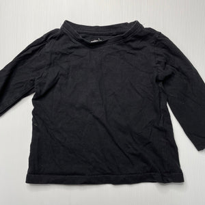 Boys Anko, black cotton long sleeve top, GUC, size 1,  