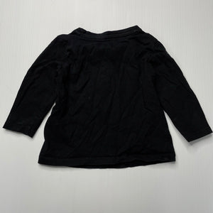 Boys Anko, black cotton long sleeve top, GUC, size 1,  