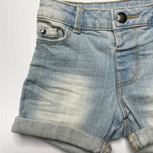 Load image into Gallery viewer, unisex Target, stretch denim shorts, adjustable, GUC, size 00,  