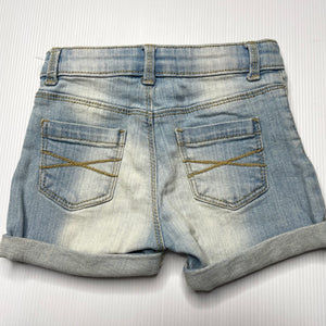 unisex Target, stretch denim shorts, adjustable, GUC, size 00,  