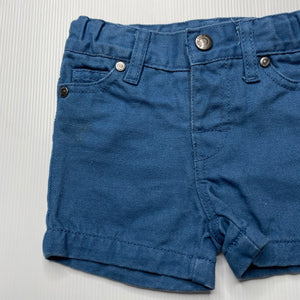 Boys Pumpkin Patch, blue cotton shorts, adjustable, GUC, size 0000,  