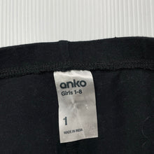 Load image into Gallery viewer, Girls Anko, black stetchy leggings, elasticated, GUC, size 1,  