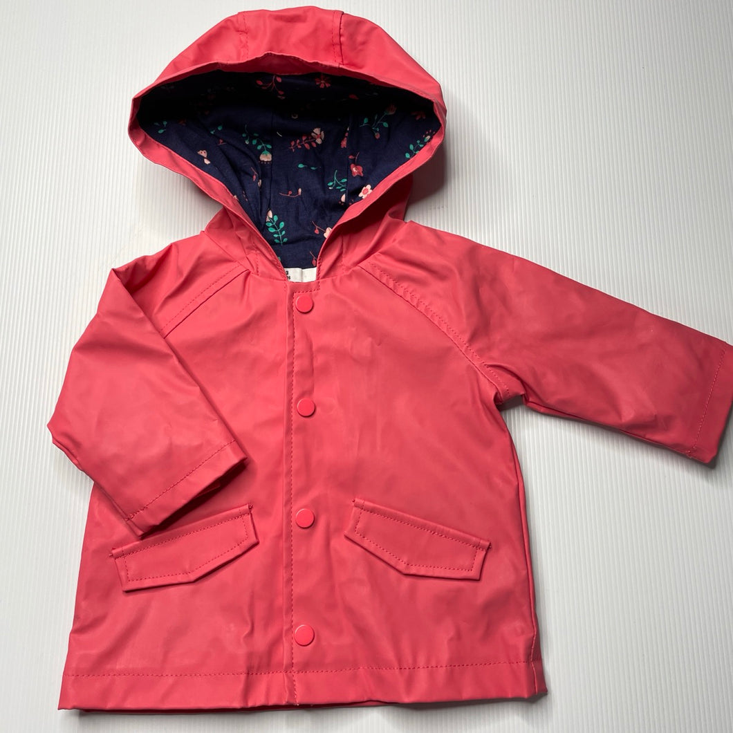 Girls Target, cotton lined waterproof jacket / coat, EUC, size 000,  