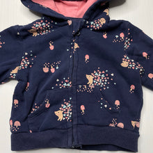 Load image into Gallery viewer, Girls Target, navy fleece lined zip hoodie sweater, GUC, size 00,  