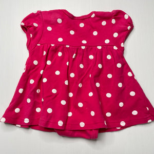 Girls Osh Kosh, pink cotton romper dress, FUC, size 000,  
