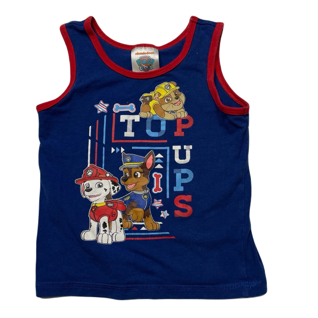 Boys Nickelodeon, Paw Patrol stretchy singlet top, GUC, size 2,  