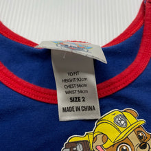 Load image into Gallery viewer, Boys Nickelodeon, Paw Patrol stretchy singlet top, GUC, size 2,  