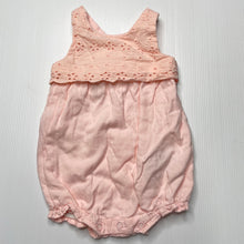 Load image into Gallery viewer, Girls Pumpkin Patch, pink cotton summer romper, GUC, size 000,  