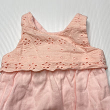 Load image into Gallery viewer, Girls Pumpkin Patch, pink cotton summer romper, GUC, size 000,  