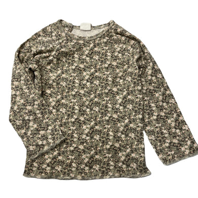 Girls H&M, floral organic cotton long sleeve top, FUC, size 1,  