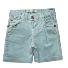 Load image into Gallery viewer, Boys Zara, blue stretch denim shorts, adjustable, FUC, size 0,  