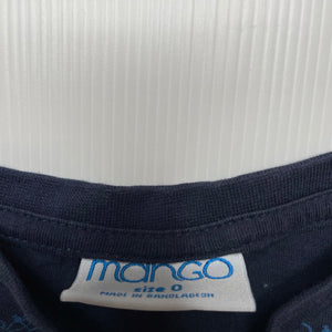 Boys Mango, cotton long sleeve t-shirt / top, GUC, size 0,  