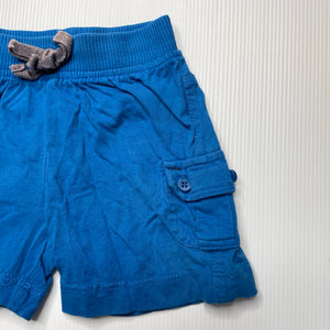 Boys Baby Biz, blue cotton shorts, elasticated, FUC, size 000,  