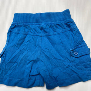 Boys Baby Biz, blue cotton shorts, elasticated, FUC, size 000,  