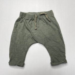 unisex Dymples, khaki cotton leggings / bottoms, elasticated, EUC, size 000,  