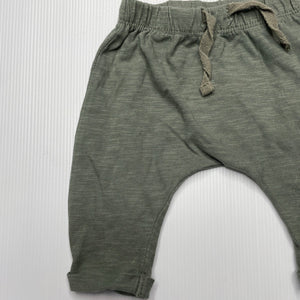unisex Dymples, khaki cotton leggings / bottoms, elasticated, EUC, size 000,  