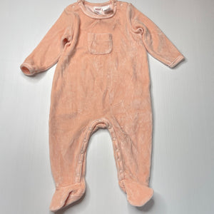 Girls Seed, pink velour coverall / romper, EUC, size 00,  