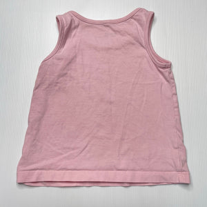 Girls Anko, pink cotton singlet / tank top, GUC, size 2,  