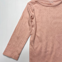 Load image into Gallery viewer, Girls pink, pointelle cotton long sleeve top, GUC, size 0,  