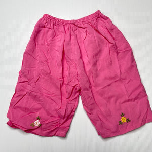 Girls pink, embroidered lightweight shorts, elasticated, EUC, size 2,  