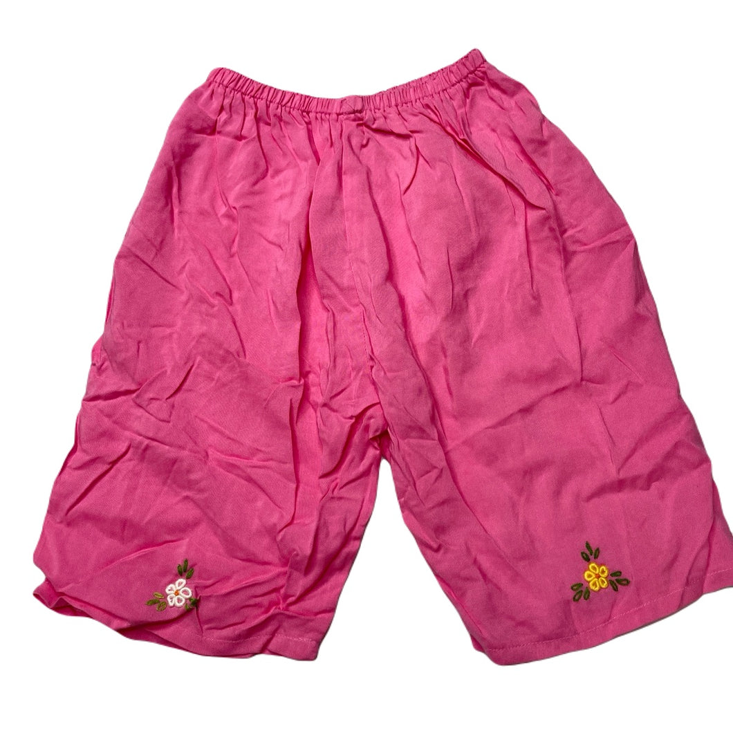 Girls pink, embroidered lightweight shorts, elasticated, EUC, size 2,  