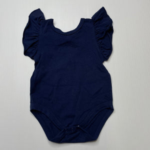Girls Ollies Place, navy stretchy bodysuit / romper, EUC, size 000,  