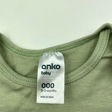 Load image into Gallery viewer, unisex Anko, green cotton bodysuit / romper, EUC, size 000,  