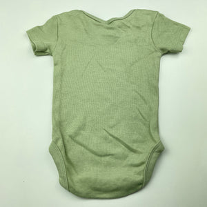 unisex Anko, green cotton bodysuit / romper, EUC, size 000,  
