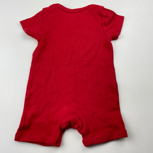 unisex 4 Baby, cotton Christmas romper, EUC, size 000,  