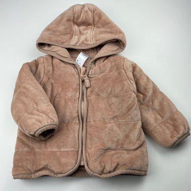 unisex Anko, cotton lined wadded velour jacket, EUC, size 0,  