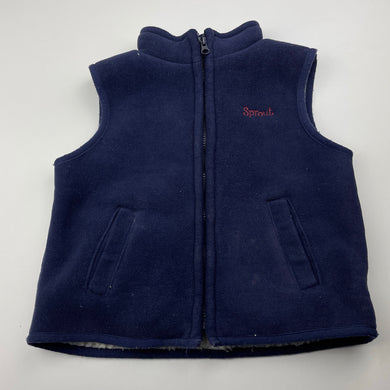 Boys Sprout, fleece lined vest / sleeveless jacket, FUC, size 1,  