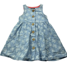 Load image into Gallery viewer, Girls Picapino, lightweight cotton summer dress, butterflies, EUC, size 12 months, L: 40cm