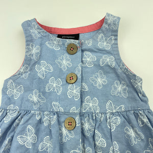 Girls Picapino, lightweight cotton summer dress, butterflies, EUC, size 12 months, L: 40cm