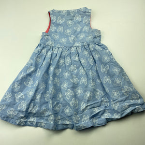 Girls Picapino, lightweight cotton summer dress, butterflies, EUC, size 12 months, L: 40cm