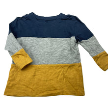 Load image into Gallery viewer, Boys Anko, navy, grey &amp; mustard long sleeve top, EUC, size 1,  