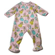 Load image into Gallery viewer, Girls Disney, Princess fleece zip coverall / romper, GUC, size 0,  