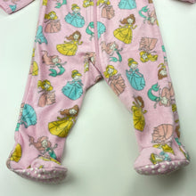 Load image into Gallery viewer, Girls Disney, Princess fleece zip coverall / romper, GUC, size 0,  