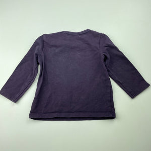 Girls Run Scotty Run, purple stretchy long sleeve top, GUC, size 0,  