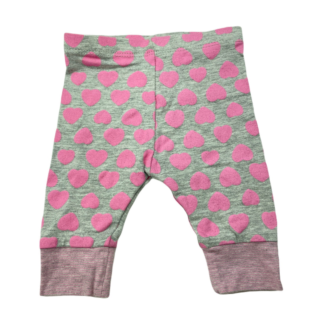 Girls Target, pink & grey organic cotton blend leggings / bottoms, EUC, size 0000,  