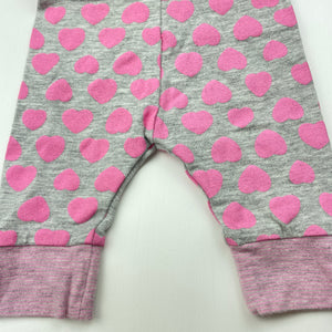 Girls Target, pink & grey organic cotton blend leggings / bottoms, EUC, size 0000,  