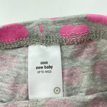 Load image into Gallery viewer, Girls Target, pink &amp; grey organic cotton blend leggings / bottoms, EUC, size 0000,  