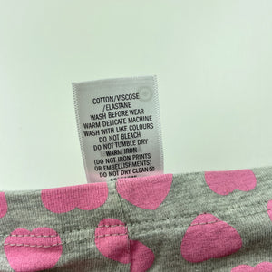 Girls Target, pink & grey organic cotton blend leggings / bottoms, EUC, size 0000,  