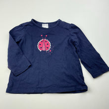 Load image into Gallery viewer, Girls Target, navy organic cotton long sleeve top, EUC, size 00,  