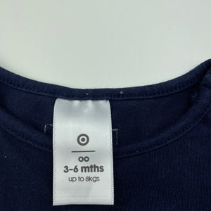 Girls Target, navy organic cotton long sleeve top, EUC, size 00,  