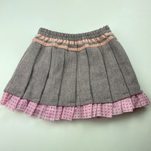 Load image into Gallery viewer, Girls Ladybird, lined wool blend skirt, elasticated, L: 23.5cm, GUC, size 0,  