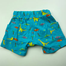 Load image into Gallery viewer, unisex Dymples, stretchy shorts, elasticated, dinosaurs, EUC, size 00,  