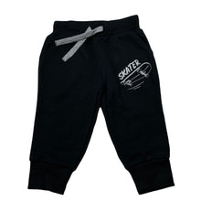 Load image into Gallery viewer, Boys Anko, black fleece lined track pants, elasticated, skateboard, NEW, size 1,  