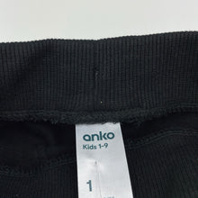 Load image into Gallery viewer, Boys Anko, black fleece lined track pants, elasticated, skateboard, NEW, size 1,  