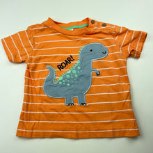 Load image into Gallery viewer, Boys Dymples, orange cotton t-shirt / top, dinosaur, EUC, size 0,  